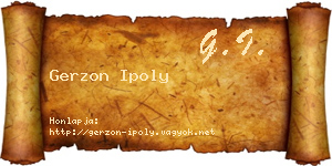 Gerzon Ipoly névjegykártya